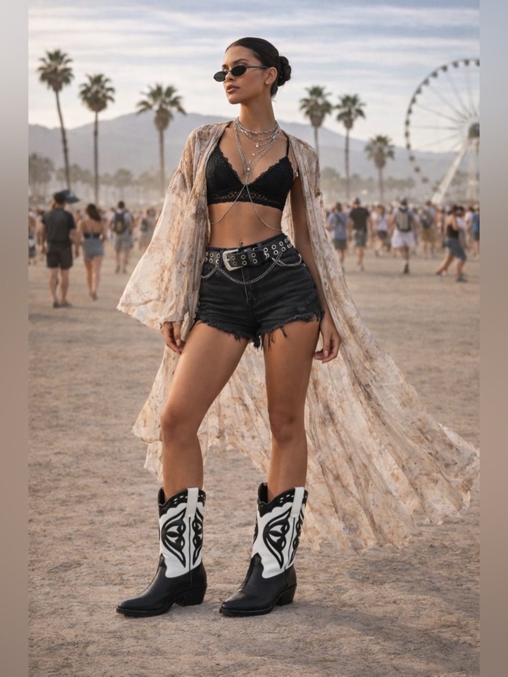 STEVE MADDEN‎ Laredo Western Cowboy Boots Festival Coachella Burning Man Outfit
